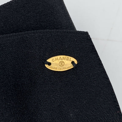 Chanel Vintage White Silk Black Satin Bow Camellia Camelia Brooch