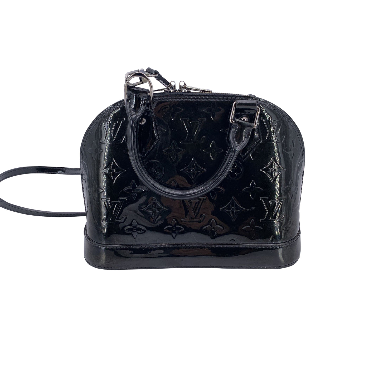 Louis Vuitton Black Monogram Vernis Alma BB Bag Handbag with Strap
