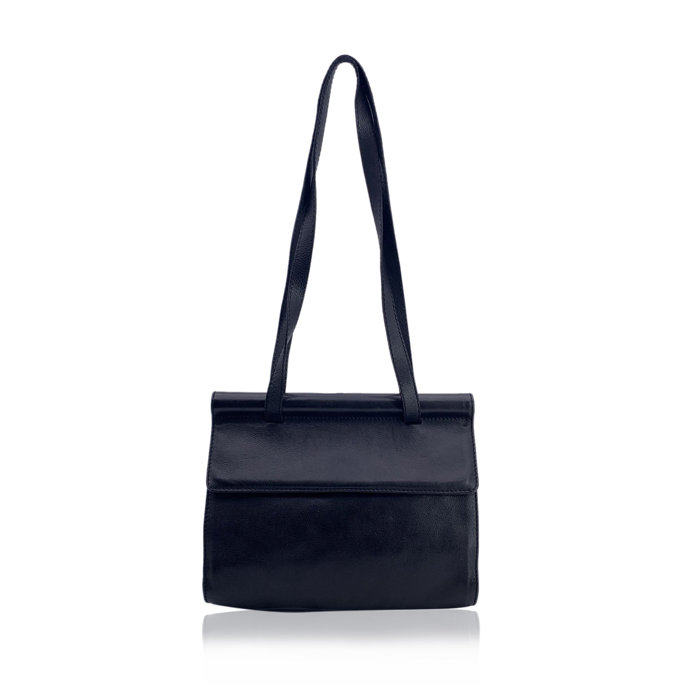 Bottega Veneta Vintage Black Leather Tote Shoulder Bag