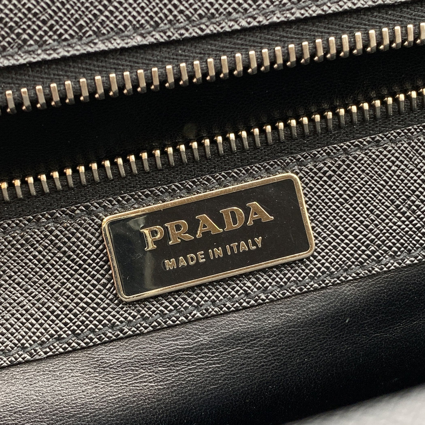 Prada Black Saffiano Leather 3 Gussets Briefcase Work Bag