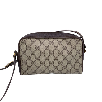 Gucci Vintage Beige GG Monogram Canvas Messenger Crossbody Bag