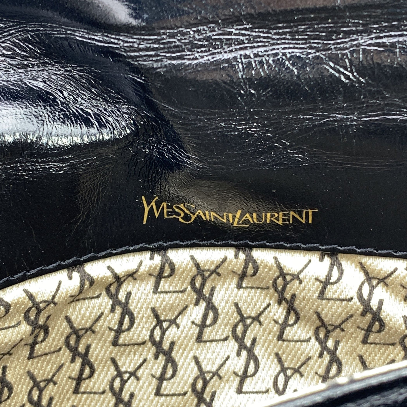 Yves Saint Laurent Vintage Black V Quilted Leather Small Clutch Bag