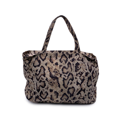 D&G Dolce & Gabbana Beige Animalier Pattern Nylon Tote Bag