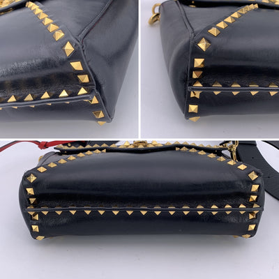 Valentino Garavani Black Leather Rockstud Hype Crossbody Bag