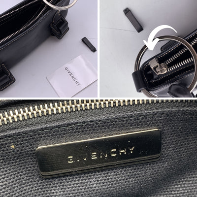 Givenchy Black Leather Shoulder Bag Braided Strap