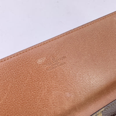 Louis Vuitton Vintage Brown Monogram Canvas Long Bifold Bill Wallet