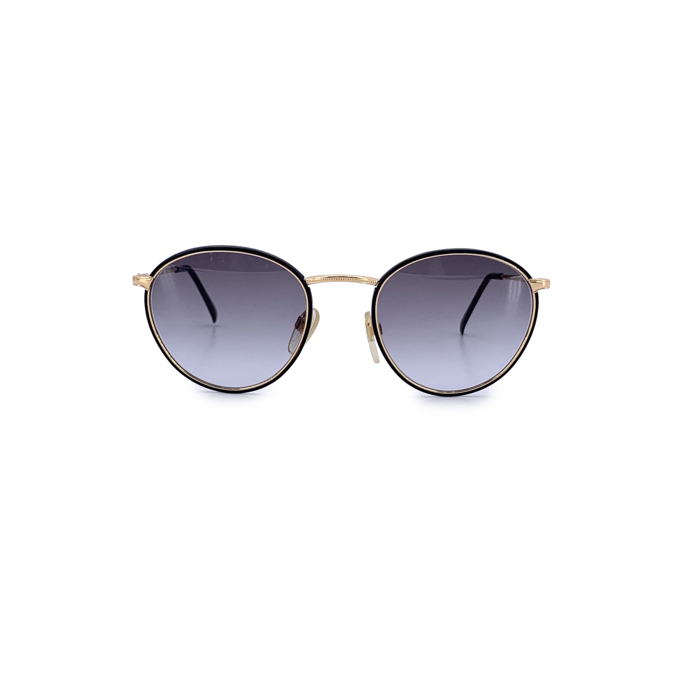 Valentino Vintage Rounded Black Gold Sunglasses V377 51/20 140mm