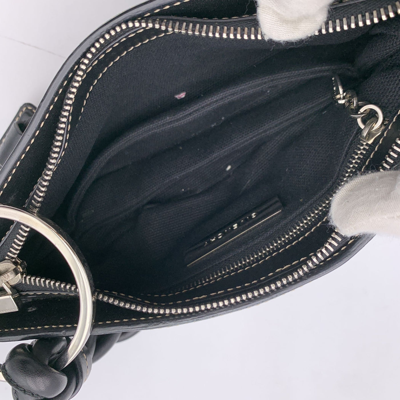 Givenchy Black Leather Shoulder Bag Braided Strap