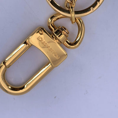 Louis Vuitton Gold Metal Lv Faccettes Keyring Chain Bag Charm