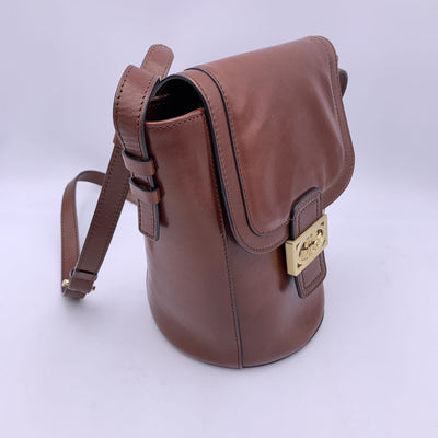 The Bridge Brown Leather Shoulder Bag Flap Bucket