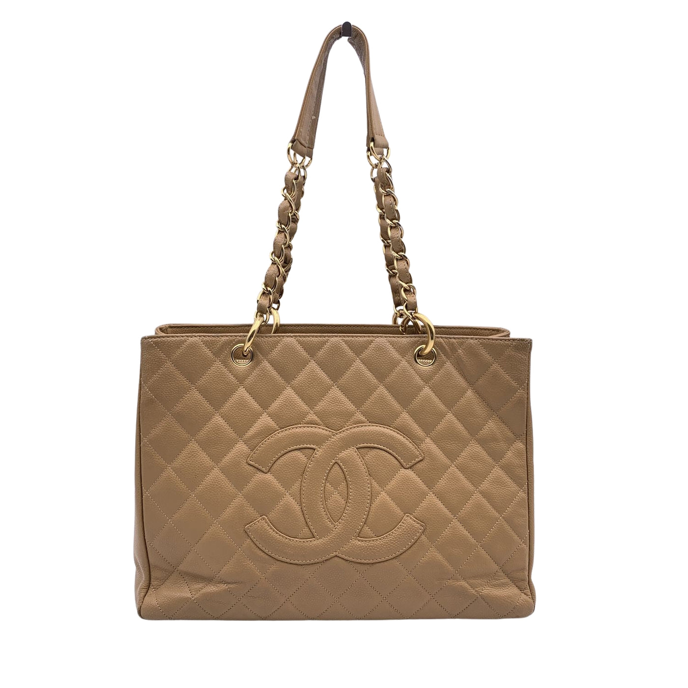 Chanel Beige Quilted Leather GST Grand Shopping Tote Bag