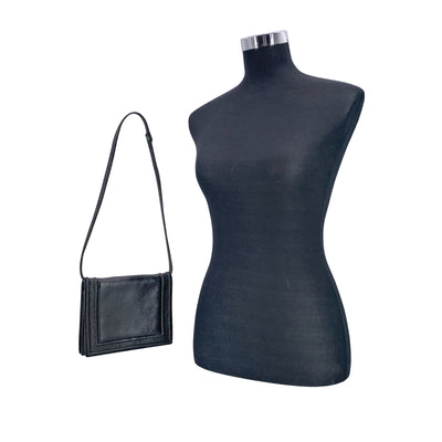 Yves Saint Laurent Vintage Black Leather Small Convertible Bag