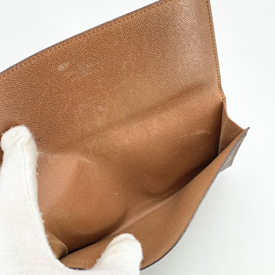 Louis Vuitton Vintage Brown Monogram Canvas Long Bifold Bill Wallet