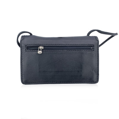 The Bridge Black Leather Small Mini Messenger Crossbody Bag