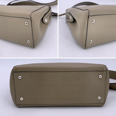Fendi Taupe Leather DotCom 2 Way Tote Handbag with Shoulder Strap