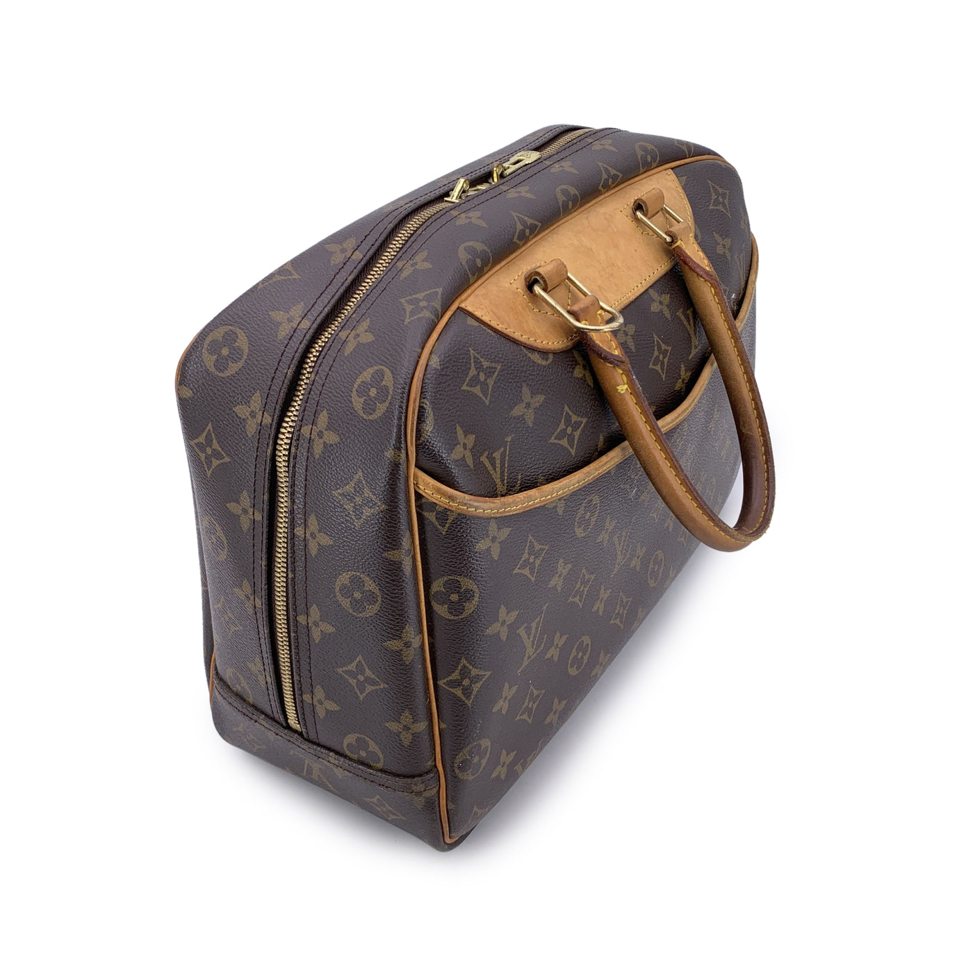 Louis Vuitton Vintage Brown Monogram Canvas Deauville Travel Bag