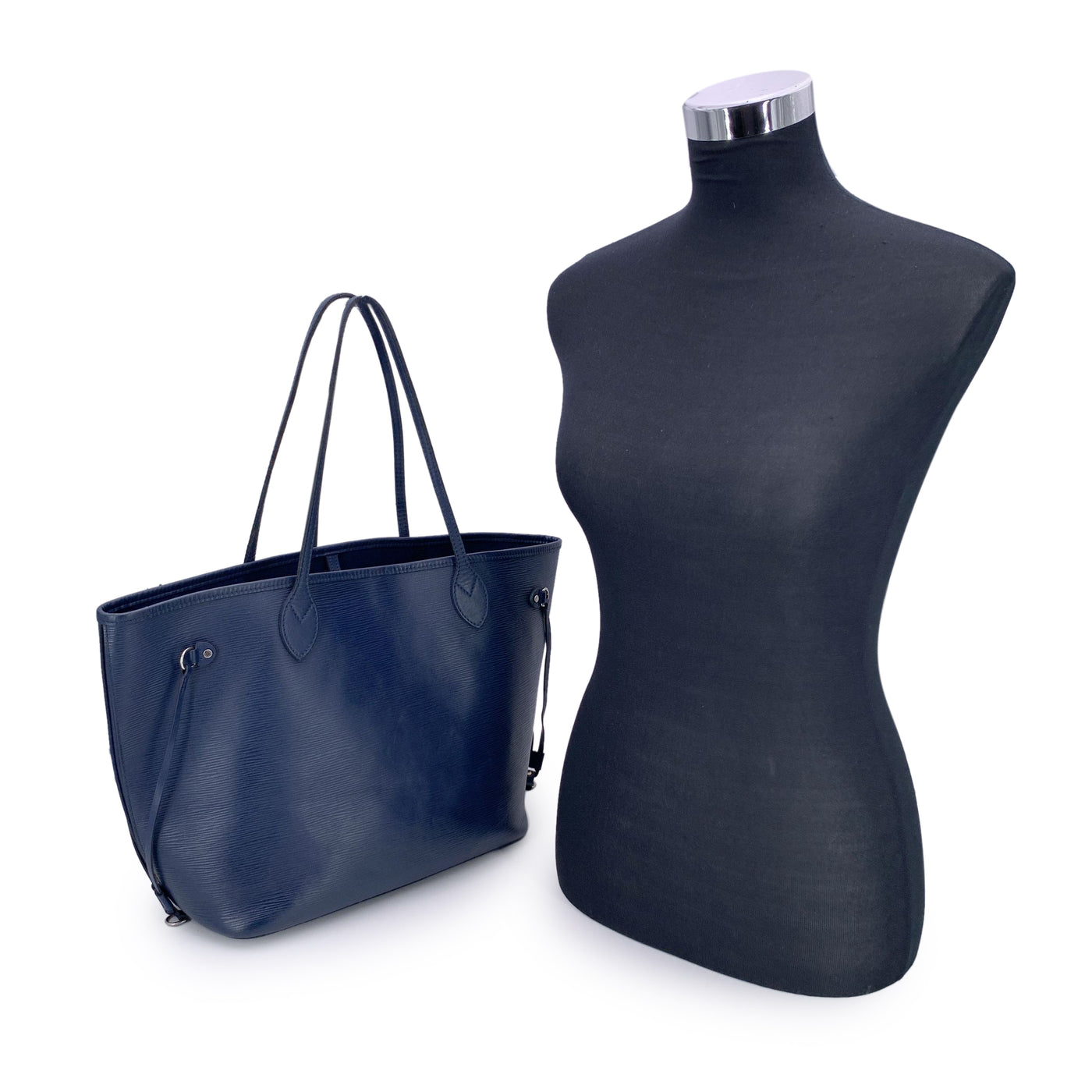 Louis Vuitton Blue Epi Leather Neverfull MM Tote Bag