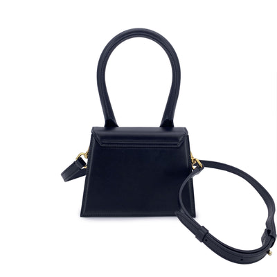 Jacquemus Black Leather Le Chiquito Small Structured Bag with Strap