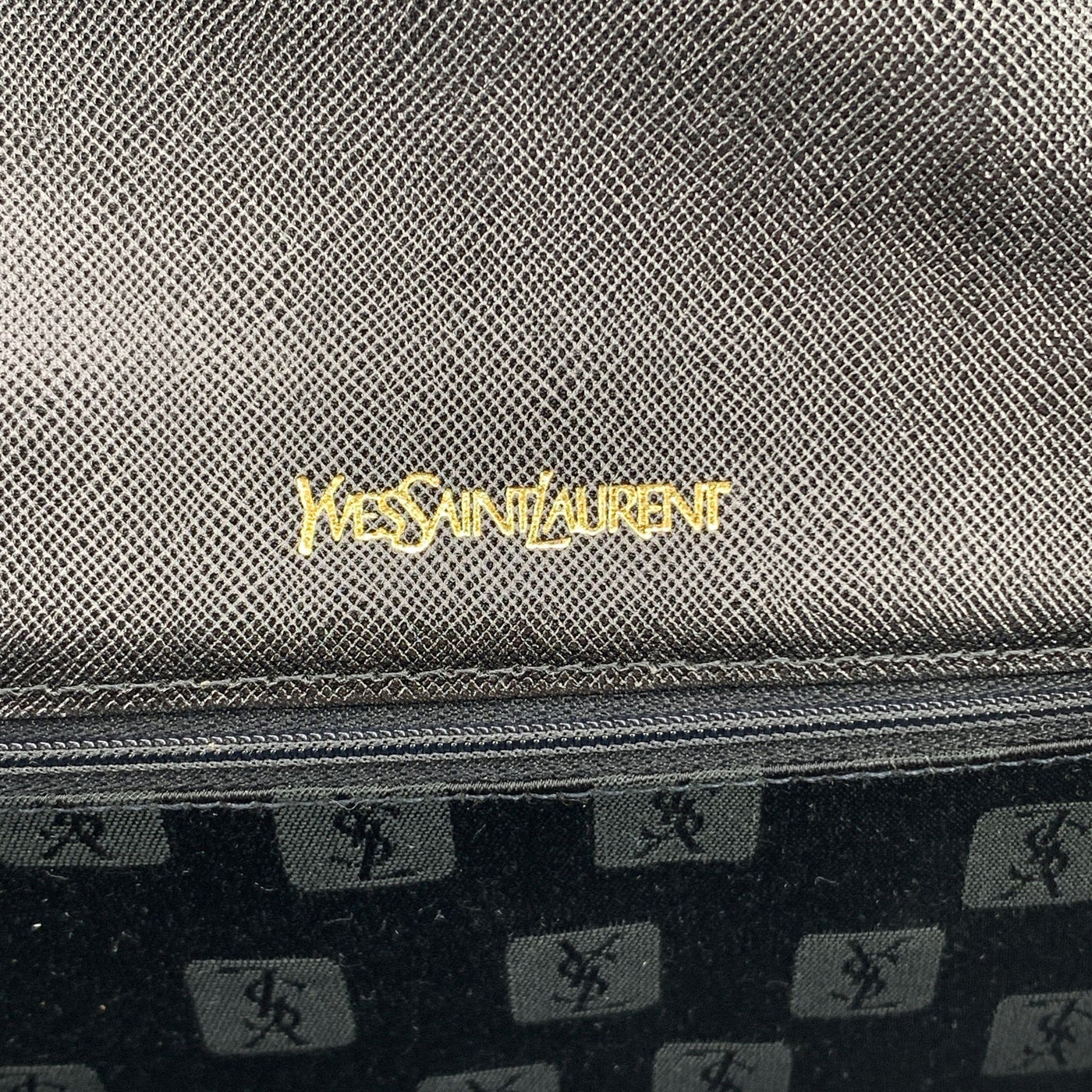 Yves Saint Laurent Vintage Black Leather YSL Logo Purse Clutch Bag