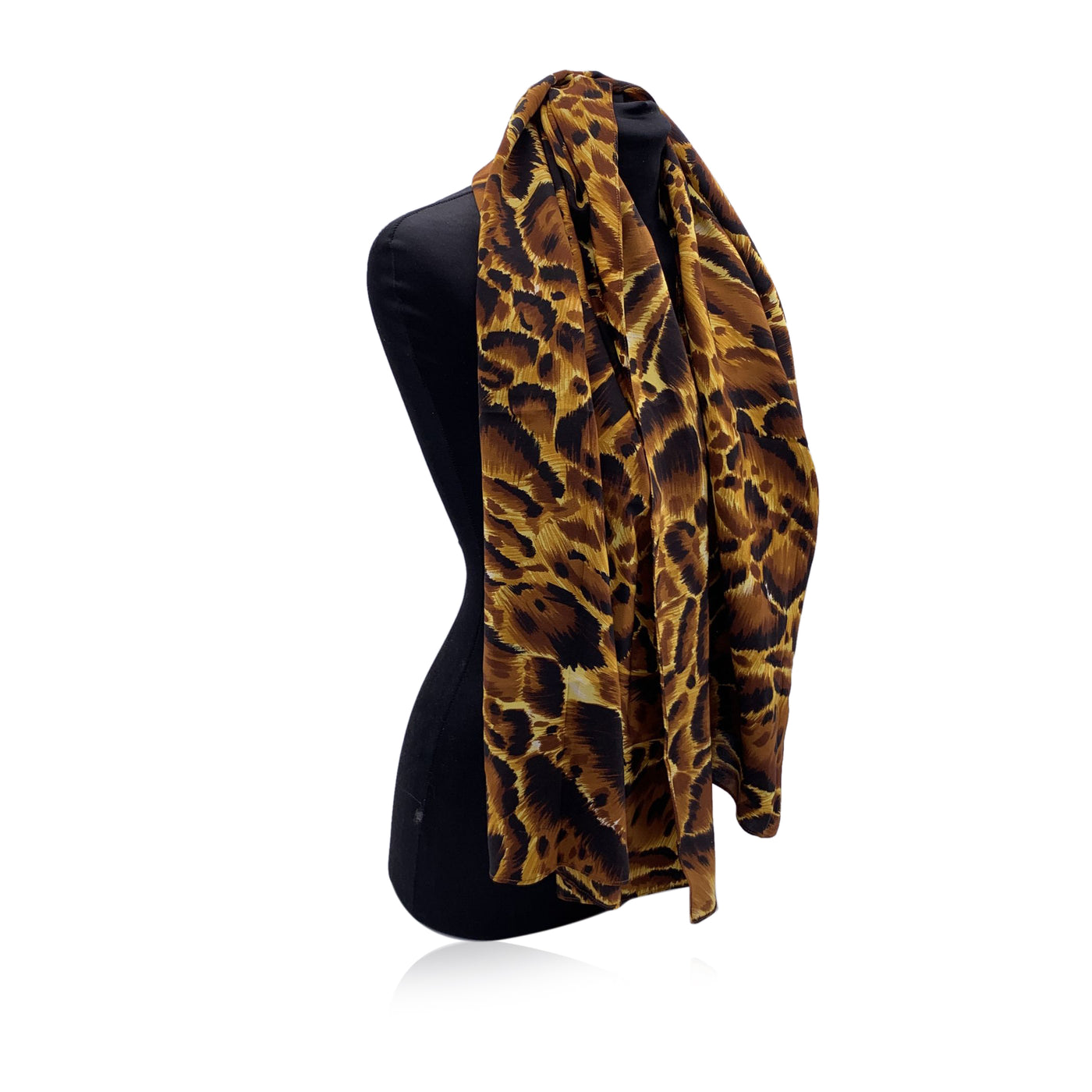 Versus Gianni Versace Vintage Silk Animalier Print Stole Shawl Scarf