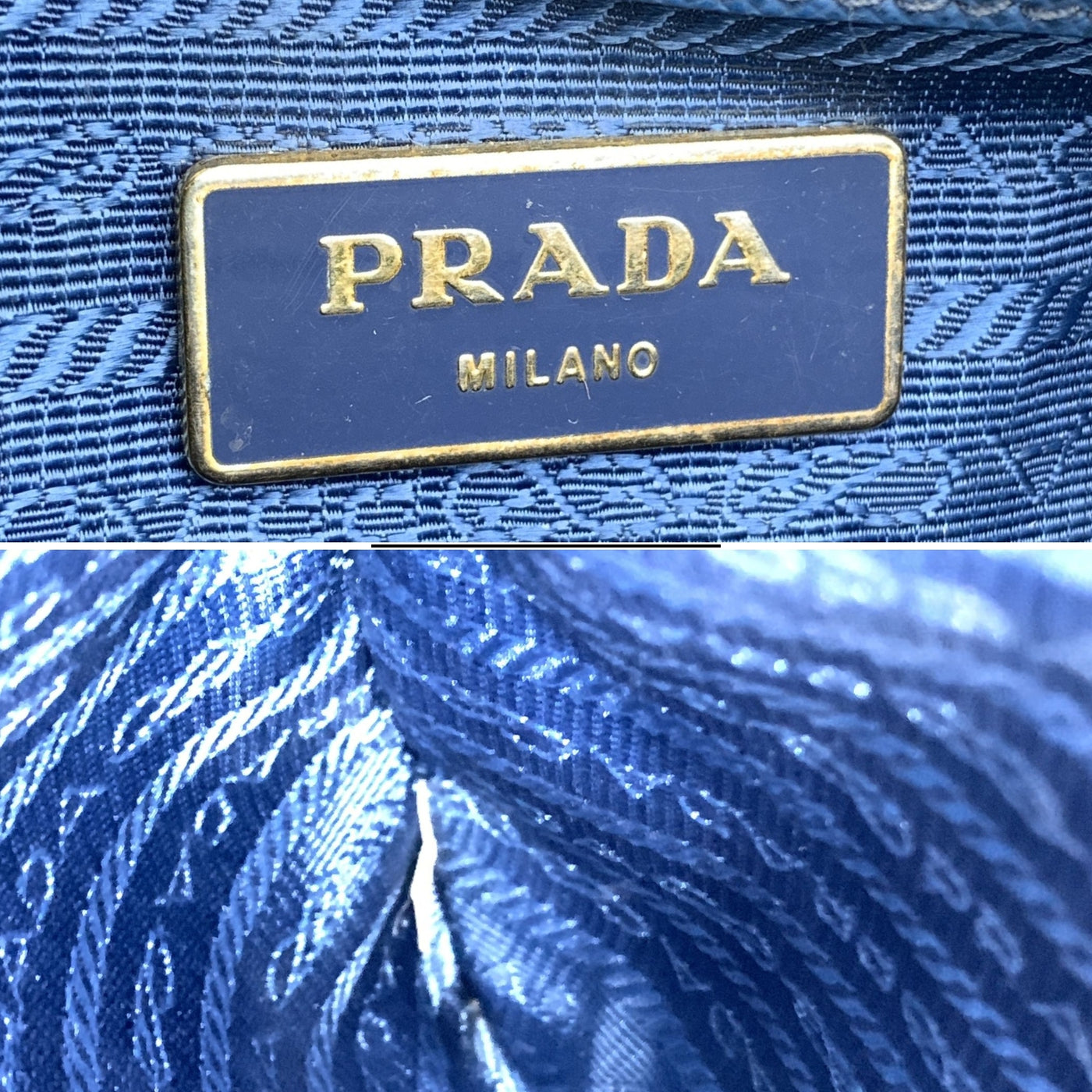 Prada Blue Saffiano Leather Galleria 2 Way Tote Satchel Bag