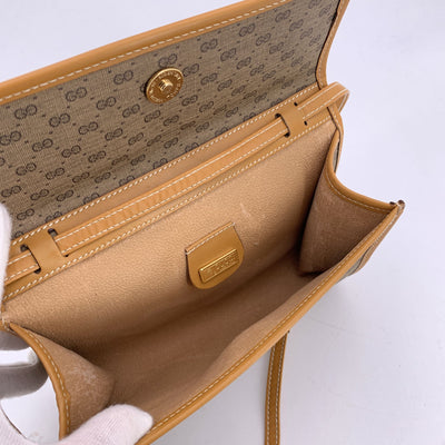 Gucci Vintage Beige Monogram Canvas Small Convertible Crossbody Bag