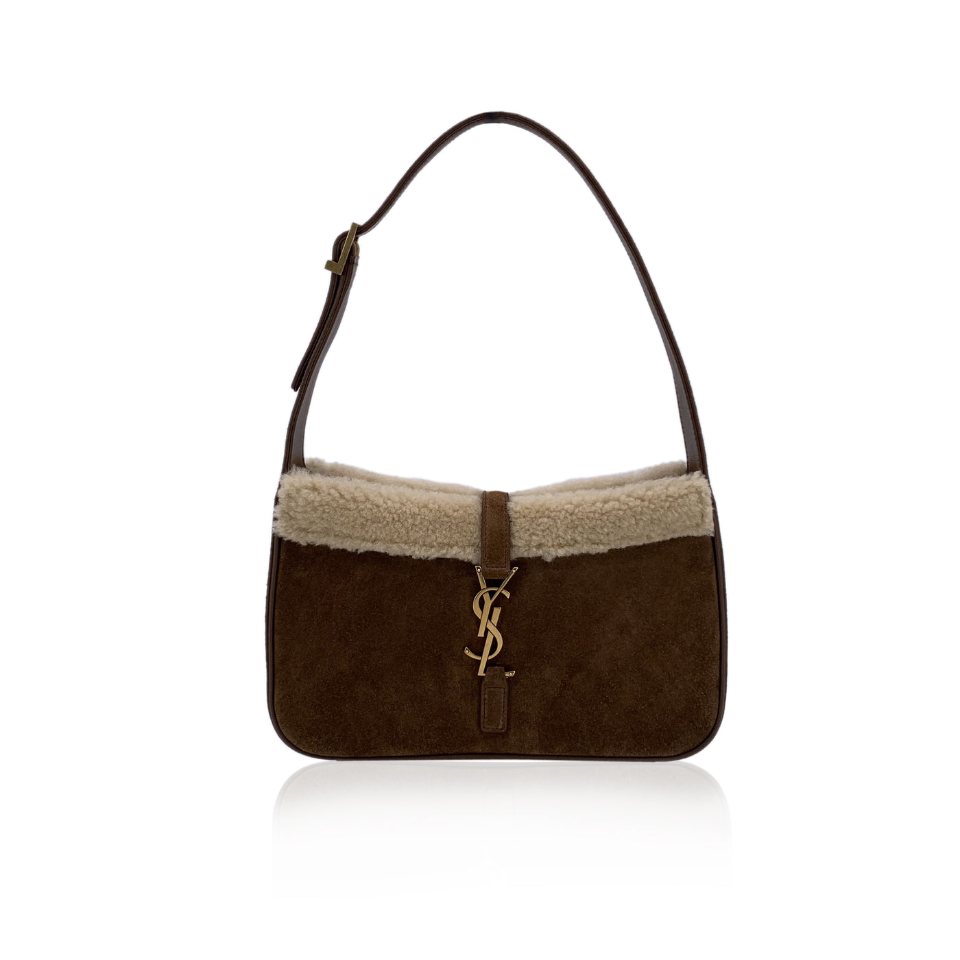 Saint Laurent Camel Suede and Sheraling Le 5 a 7 Shoulder Bag