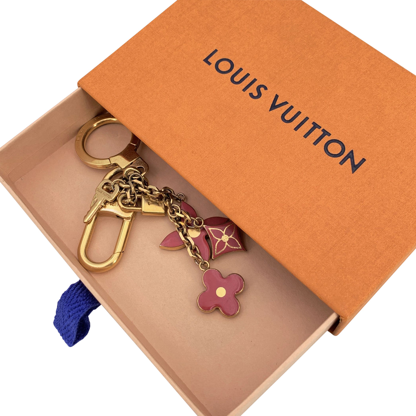 Louis Vuitton Gold Metal Portecle Pampille Keyring Chain Bag Charm