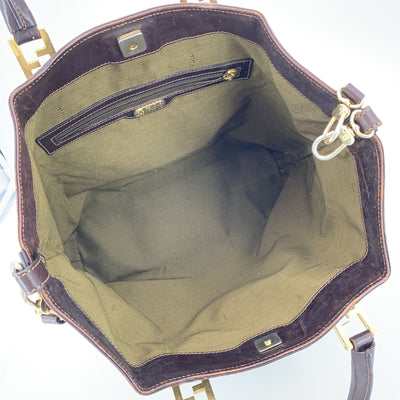 Fendi Vintage Zucca Monogram Canvas Tote Shoulder Bag with Strap
