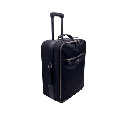 Prada Black Nylon Rolling Suitcase Trolley Luggage Travel Bag