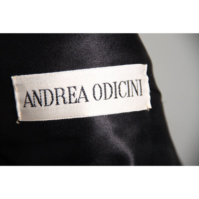 Andrea Odicini Vintage Black Velvet Red Tartan Coat Robe Manteau