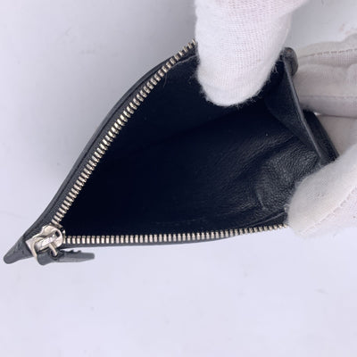 Balenciaga Black Leather Logo Cash Long Coin And Card Holder Wallet