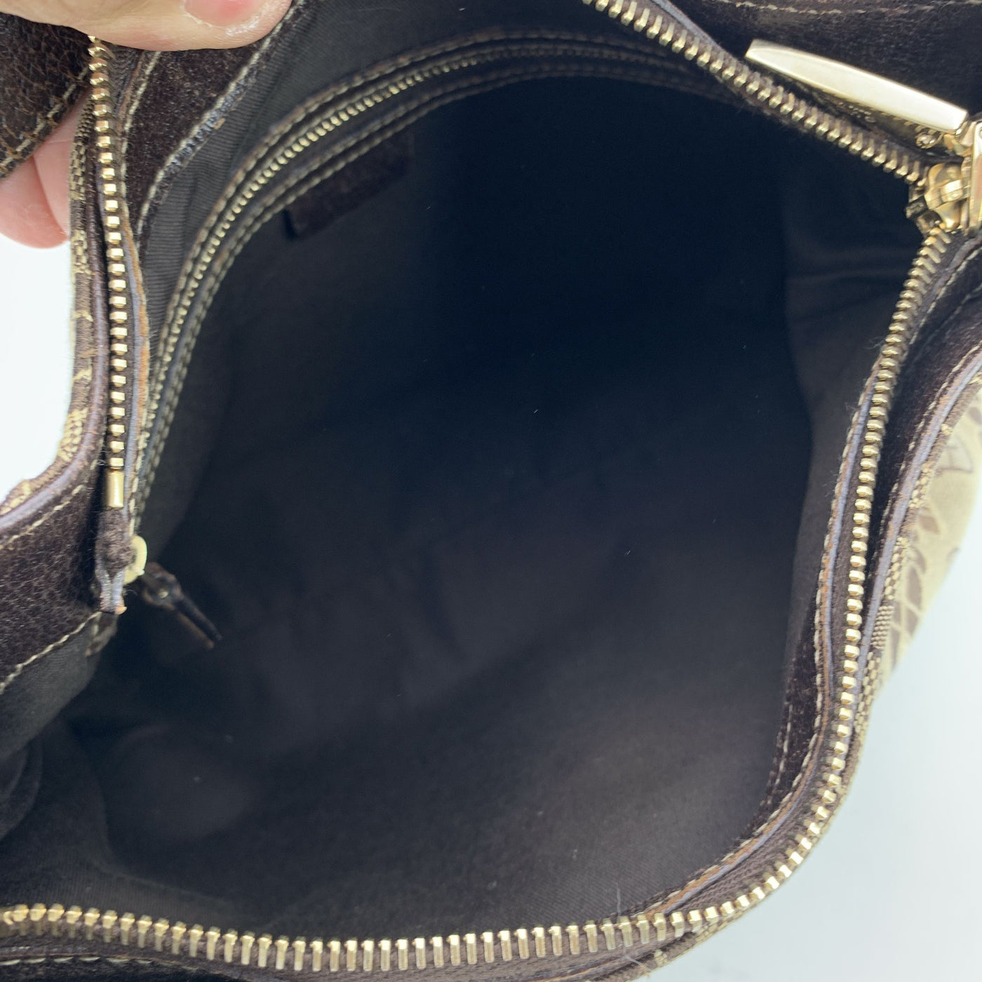 Gucci Beige and Brown Canvas Horsebit Print Hobo Shoulder Bag