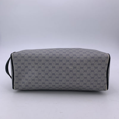 Gucci Vintage Gray Blue Monogram Canvas Clutch Wash Cosmetic Bag