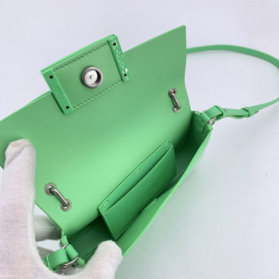 Fendi Green Patent Leather and Leather Baguette Phone Pouch