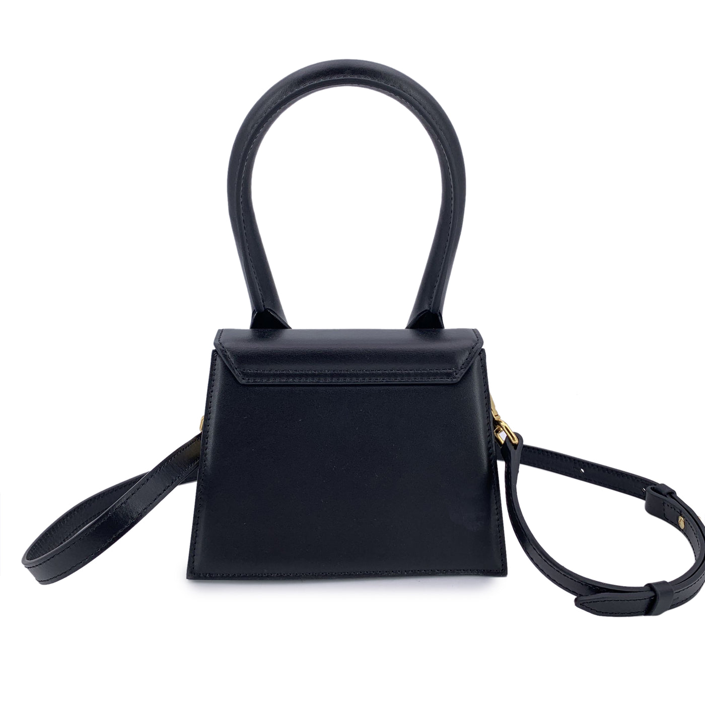 Jacquemus White Leather Le Chiquito Small Structured Bag with Strap