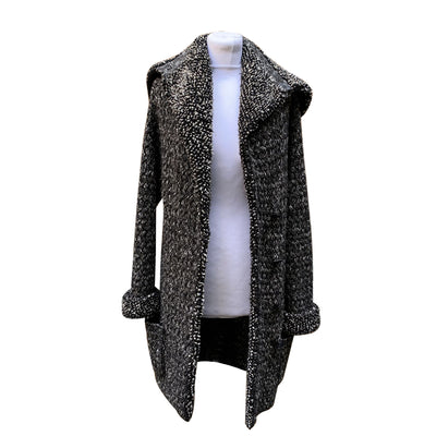 Chanel Grey Cashmere Blend Long Cardigan Coatigan Size 40 FR