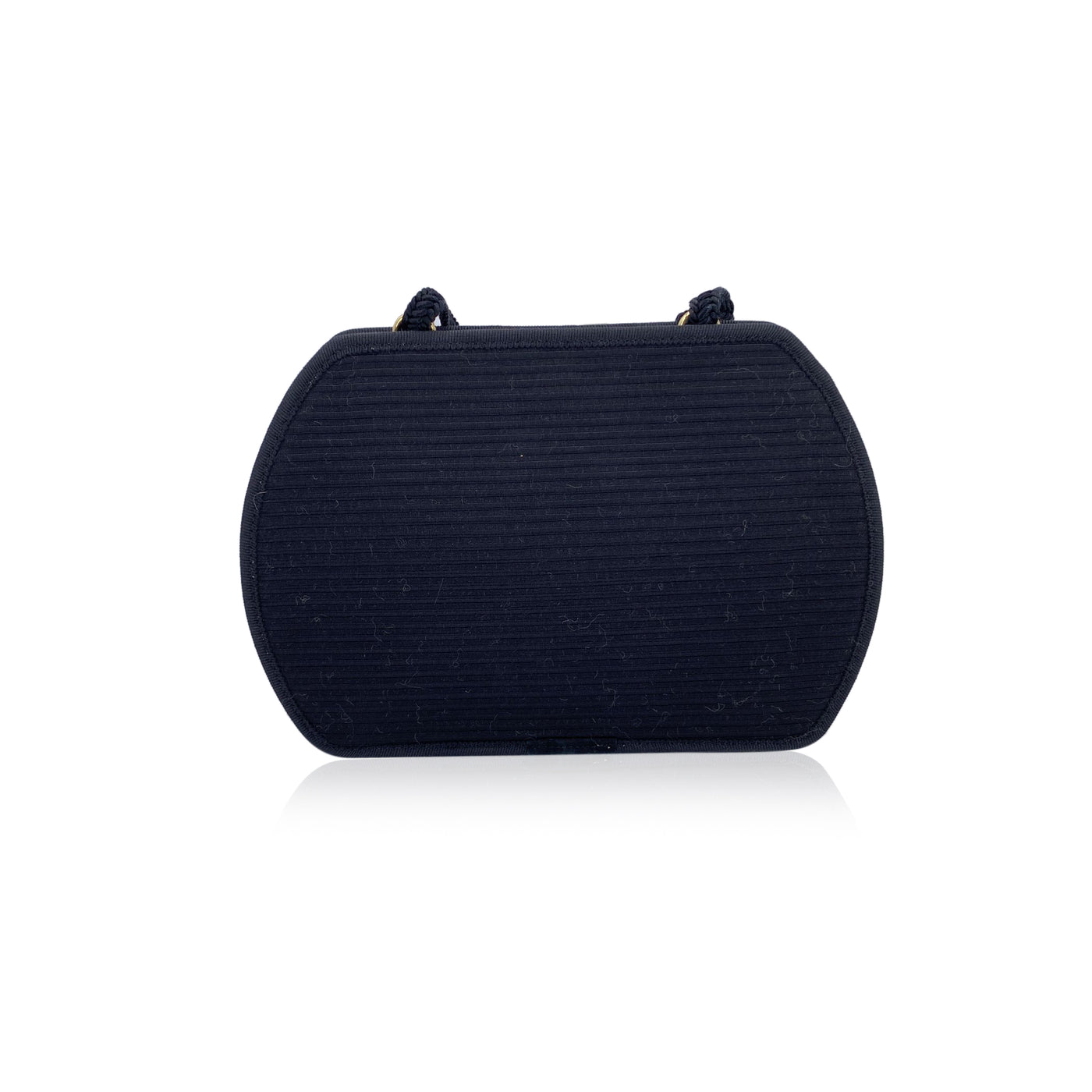 Yves Saint Laurent Vintage Black Ribbed Fabric Shoulder Bag