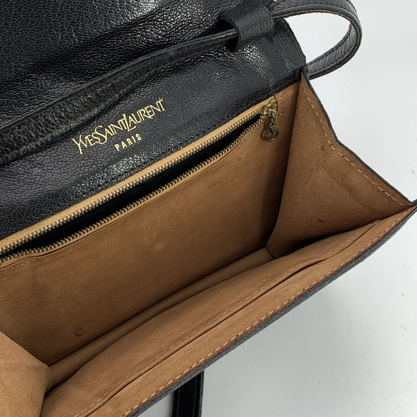 Yves Saint Laurent Vintage Black Leather Small Convertible Bag