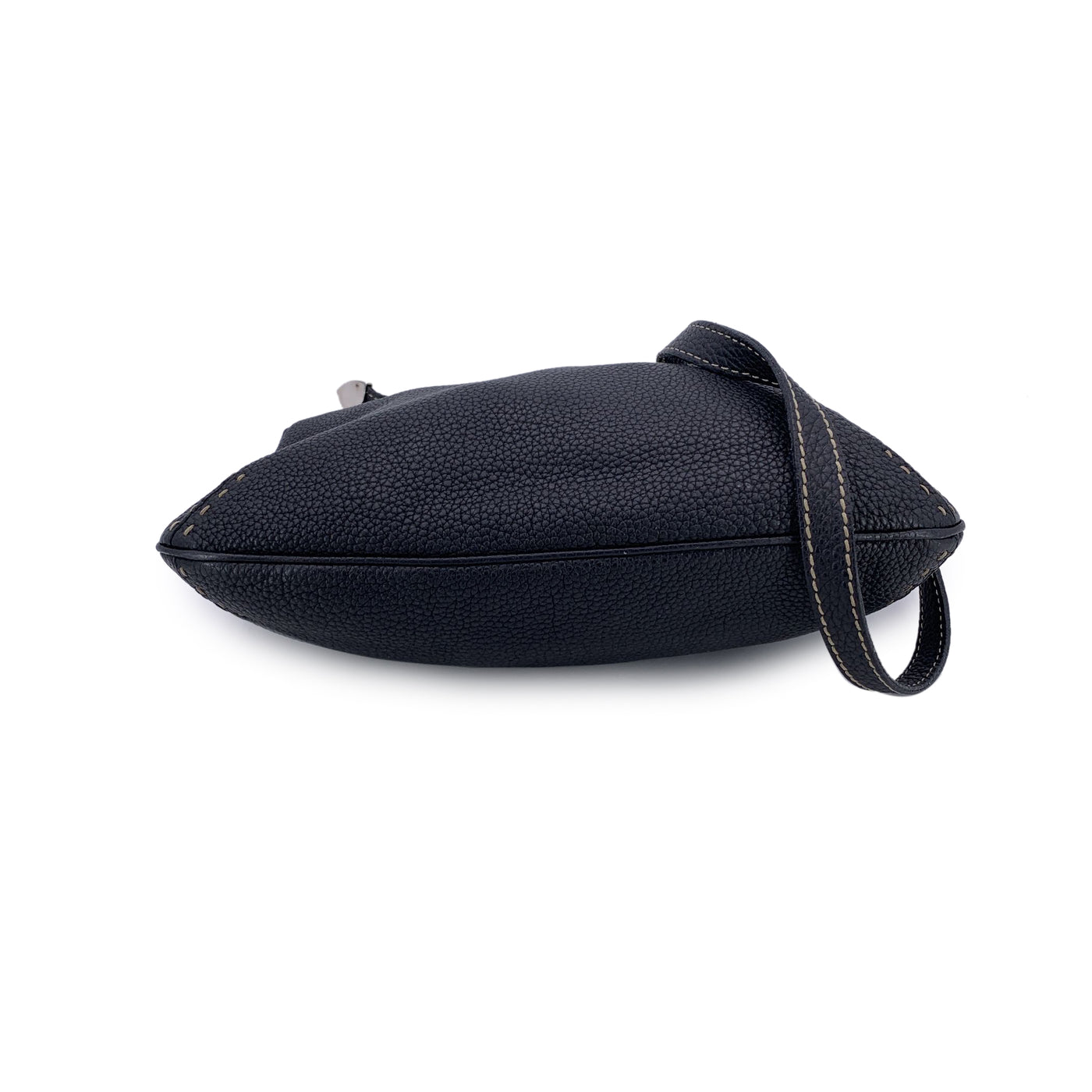 Fendi Selleria Black Leather Unisex Messenger Crossbody Bag