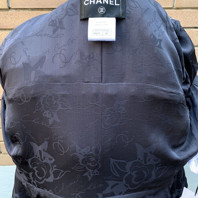 Chanel Grey Wool Blend Zip Front Jacket Size 38 FR