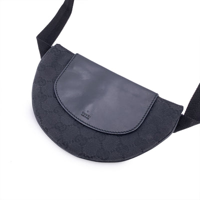Gucci Black Monogram Canvas Half Moon Belt Waist Bag