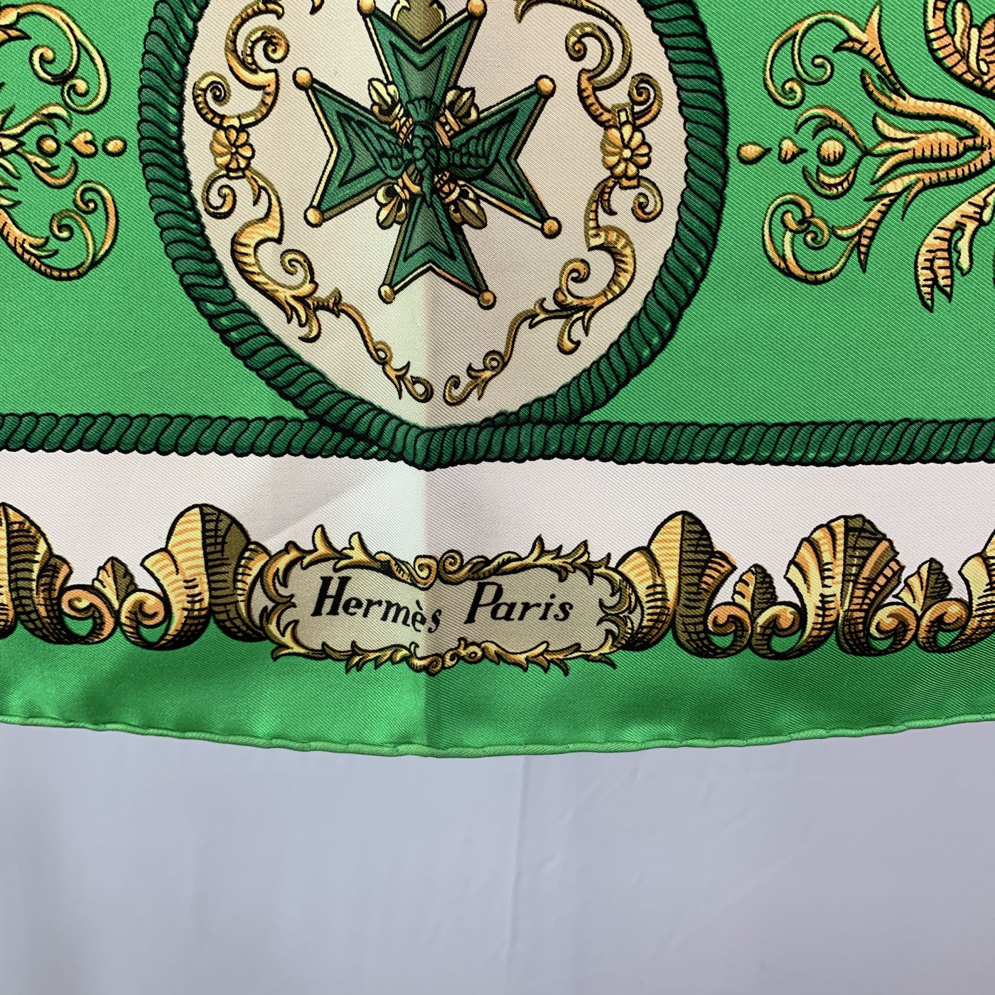 Hermes Vintage Silk Scarf Ludovicus Magnus de la Perriere Defects