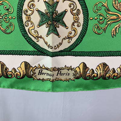 Hermes Vintage Silk Scarf Ludovicus Magnus de la Perriere Defects