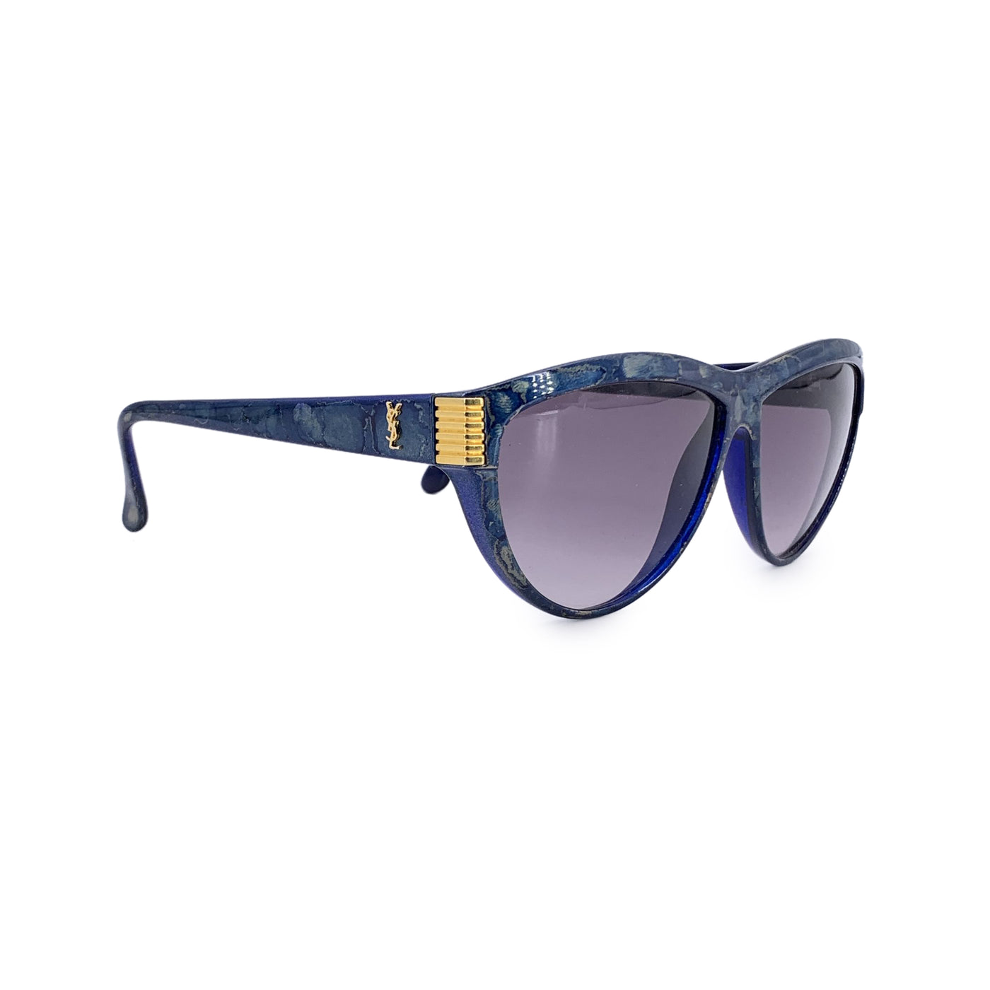 Yves Saint Laurent Vintage Blue Gold Sunglasses 9045 60/15 135mm