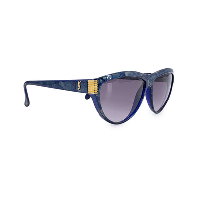 Yves Saint Laurent Vintage Blue Gold Sunglasses 9045 60/15 135mm