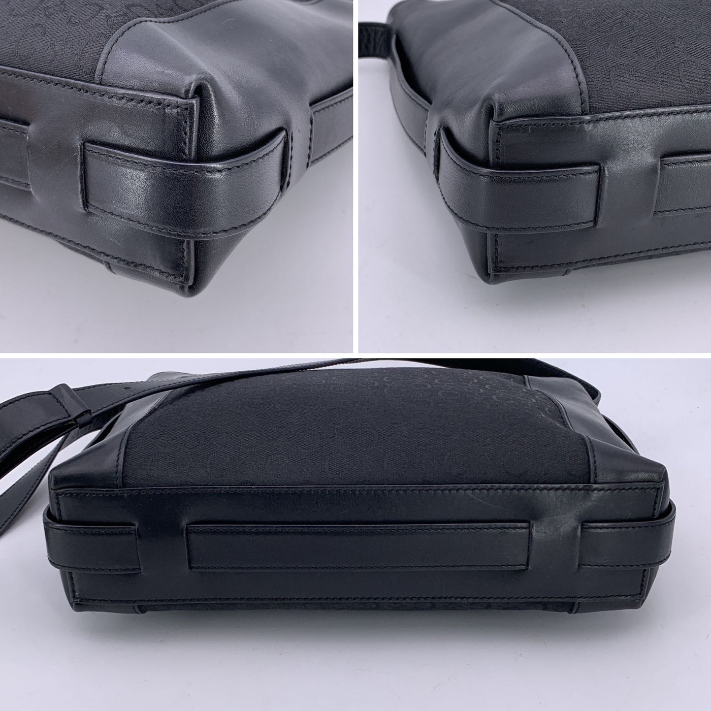 Celine Vintage Black Macadam Canvas Shoulder Bag Tote