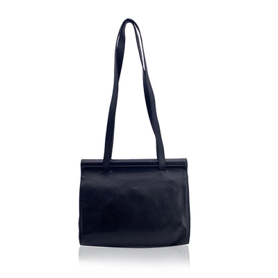 Bottega Veneta Vintage Black Leather Tote Shoulder Bag