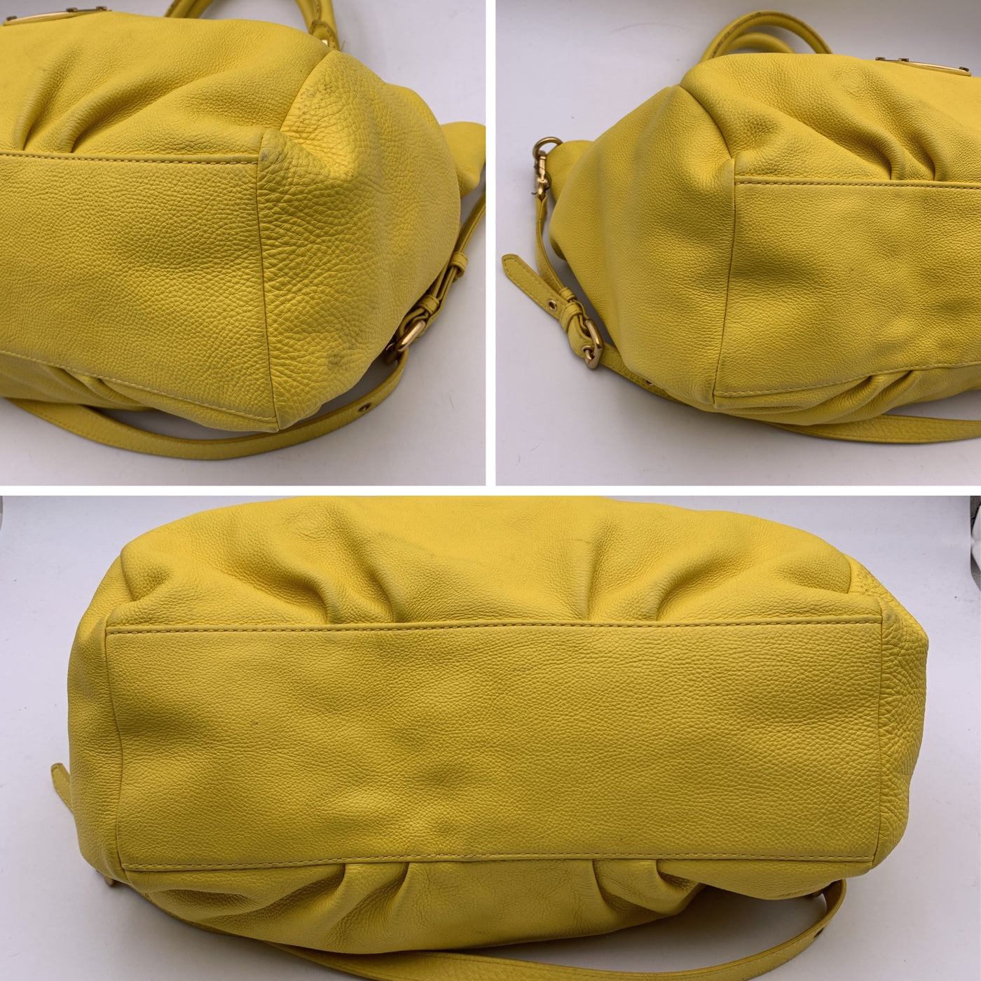 Marc by Marc Jacobs Yellow Leather The Fran Hobo Shoulder Bag