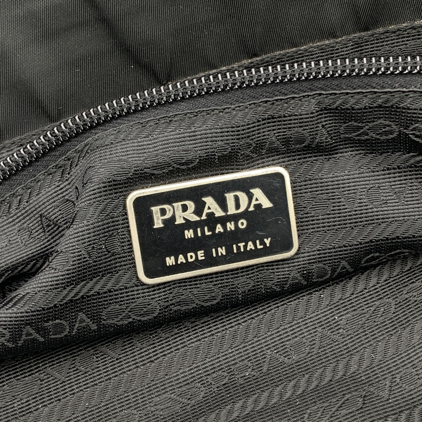 Prada Black Nylon Tessuto Triangle Logo Tote Bag Handbag